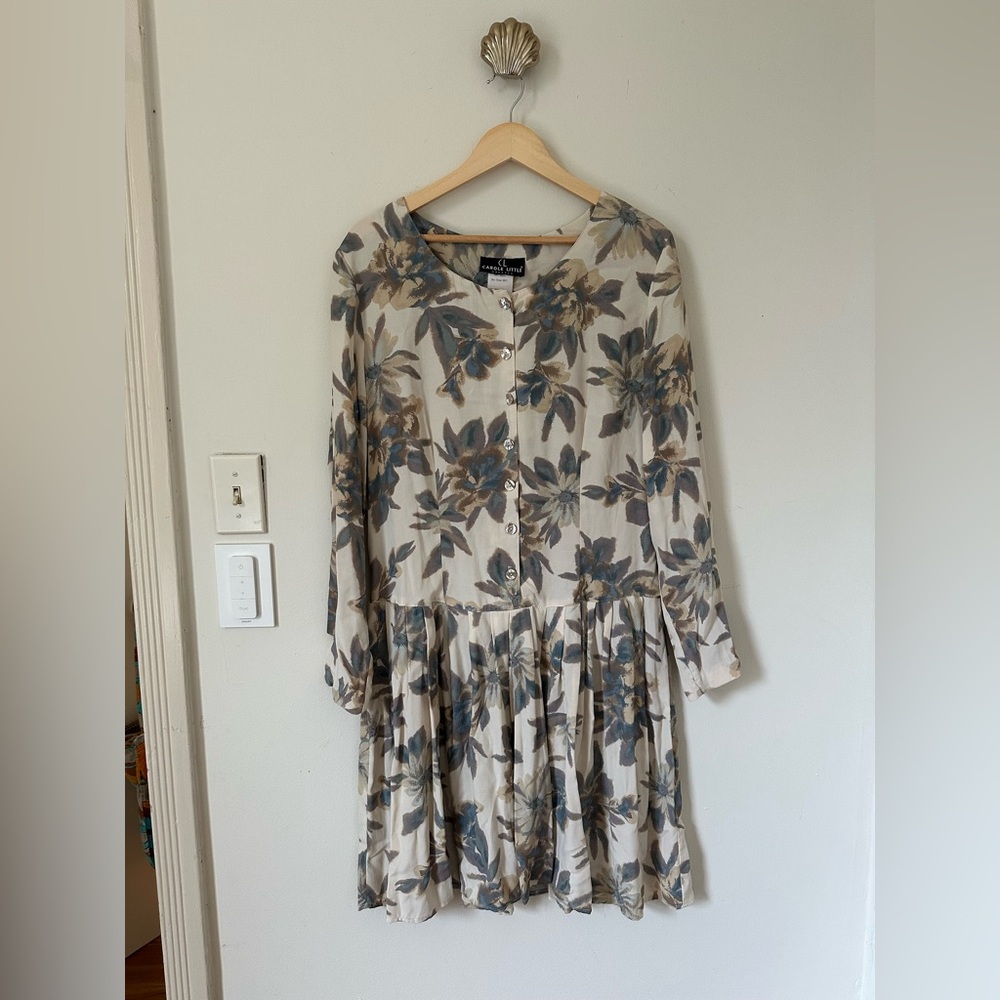 Vintage Floral Flowey Flower Dress Carole Little